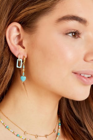 Ohrringe mit blauen Herzen - #summergirls-Kollektion Blau & Goldfarbe Stone h5 Bild2